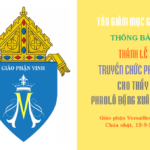 TGM Giáo phận Vinh: Thông báo về Thánh lễ truyền chức Phó tế cho thầy Phaolô Đặng Xuân Phiến tại Pháp