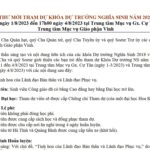 THƯ MỜI KHÓA DỰ TRƯỞNG NGHĨA SINH (1/8/2023 – 4/8/2023)